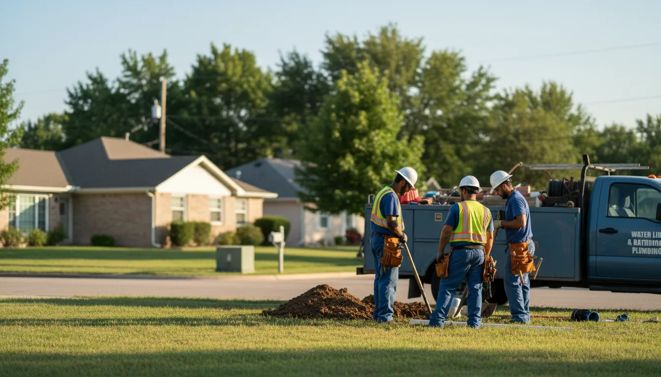 Residential water line and bathroom plumbing service in Lagro, IN